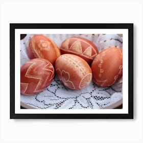 Easter Eggs In A Basket 15 Art Print