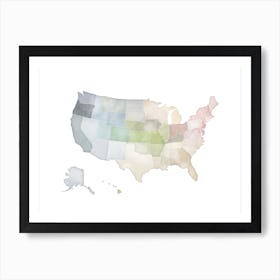 USA Map No 430 Art Print