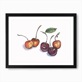 Watercolor Cherry Painting Art Print