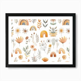 Watercolor Floral Pattern 2 Art Print