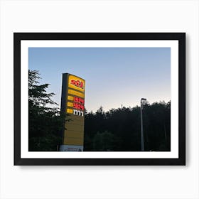 Gas Station At Dusk Art Print