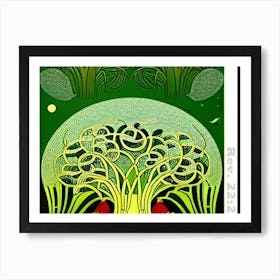 Last Tree #1 (Emerald Rain) Art Print