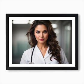 Portrait Of Pretty Smiling Nurse 5 Art Print