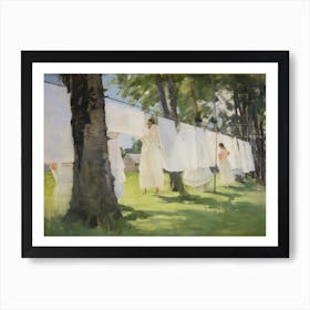 Farmhouse Laundry Oil Painting Art Print