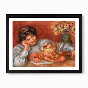 Writing Lesson, Pierre Auguste Renoir Art Print