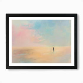 Man Walking On The Beach Art Print