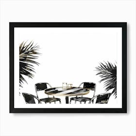 Black And White Dining Room 1 Art Print