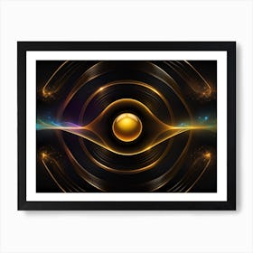 Abstract Golden Circle 1 Art Print