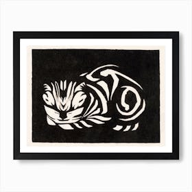 Woodcut Cat, Julie De Graag Art Print