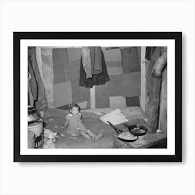 Interior Of Tent Of White Migrant Family Near Edinburg, Texas, Bed Is On The Floor, Tent Was Made Of Patched Cotto Art Print