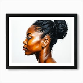 Side Profile Of Beautiful Woman Oil Painting 162 Art Print