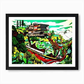 Urban Countryside - House On The Hill Art Print