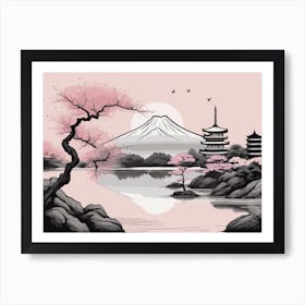Leonardo Vision Xl T Shirt Design Japanese Style Mountain In F 1 Art Print