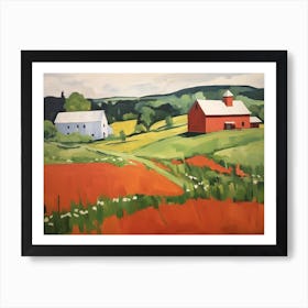 Red Barn - expressionism Art Print