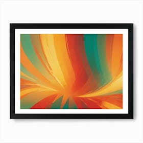 Abstract Image Of Colorful, Swirling Lines In Shades Of Orange, Yellow, Green, And Red Art Print