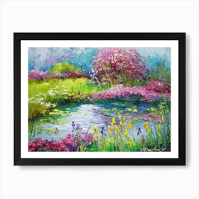 Bloom by the Pond Art Print