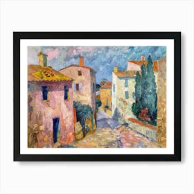 Village Streets Daydreams Painting Inspired By Paul Cezanne Art Print