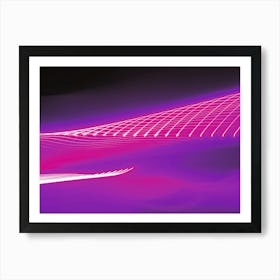 Neon Pink Twisting Abstract Light Trail Pattern Art Print