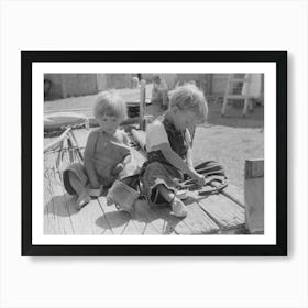 Children Of Spanish American Farm Family Playing On Wagon, Taos County, New Mexico By Russell Lee Art Print