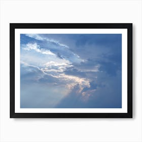 Cloudy Sky With Sunbeams Art Print