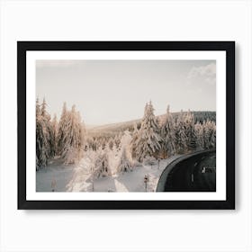 Snowy Winter Roadtrip Art Print