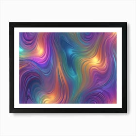 Abstract Digital Art With Swirling, Flowing Patterns In Bright, Vibrant Colors Art Print