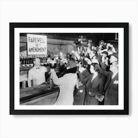 End Of Prohibition Celebration, Vintage Black and White Photo Art Print