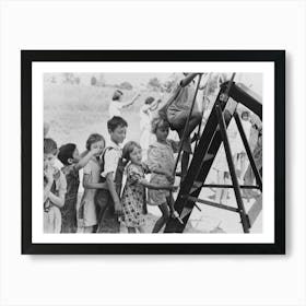 Farm Children Climbing Chute The Chutes, Southeast Missouri Farms Project School By Russell Lee Art Print