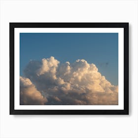 Soft pink clouds in the blue sky 2 Art Print