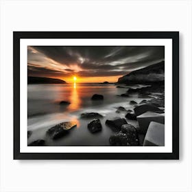 Sunset At The Beach 646 Art Print