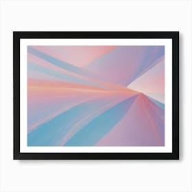 Abstract Image Of A Geometric Design With A Central Point And Radiating Lines, In Shades Of Pink, Blue, And Orange Art Print