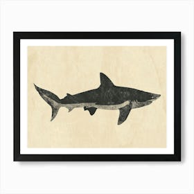 Wobbegong Shark Silhouette 3 Art Print