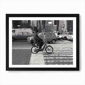 Italian Riding Piaggio Moped Rome Italy Art Print