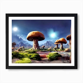 Alien Mushroom Forest 3 Art Print