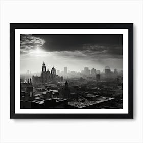 Black And White Photograph Of Mexico City 1 Art Print