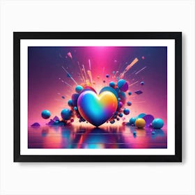 Colorful Heart Creative Art Print