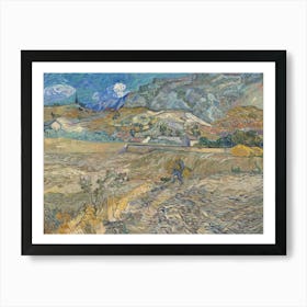 Landscape At Saint Rémy (Enclosed Field With Peasant), Vincent Van Gogh Art Print