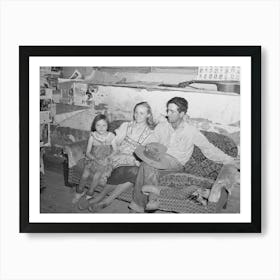 Faro And Doris Caudill With Their Daughter, Homesteaders, In Their Dugout Home, Pie Town, New Mexico By Russel Art Print