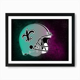 New Orleans Saints Helmet Style Art Print