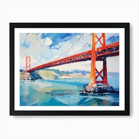 Lisbon Bridge Painting Art Print