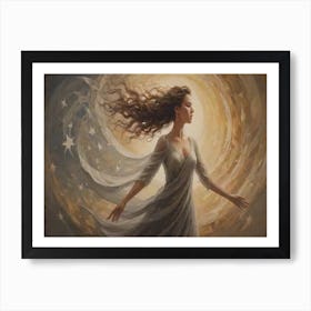 Woman In A White Dress Art Print