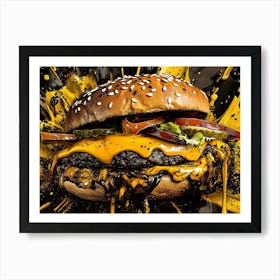 Burger Splatter Art Print