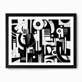 Vibrant Contrasts Abstract Black And White 6 Art Print