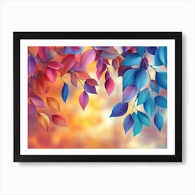 Elegant Colorful with Vibrant Leaves Art Print