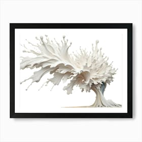 Abstract White Milk Splash On White Background Art Print