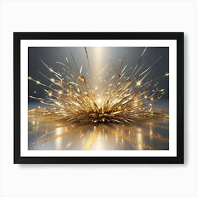 Christmass style sparkling silver gold background 8 Art Print