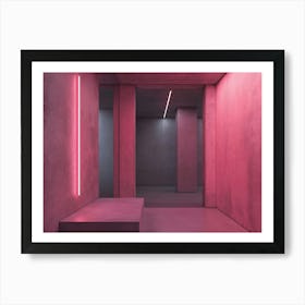 Pink Hallway - Hallway Stock Videos & Royalty-Free Footage Art Print