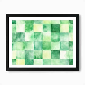 Green Squares Art Print