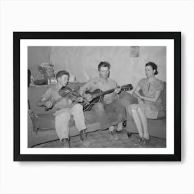 Farmer, His Wife, And Brother In Close Harmony, Pie Town, New Mexico By Russell Lee Art Print