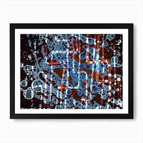 Modern Watercolor Abstraction Blue Fog In The City Art Print